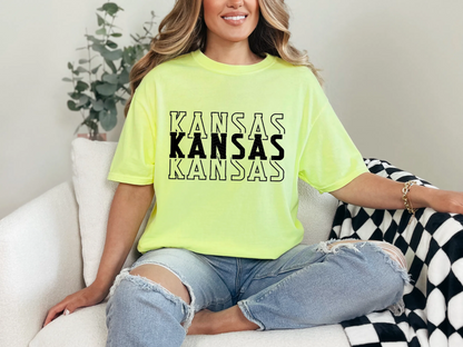 Single Color Stacked Kansas DTF TRANSFER