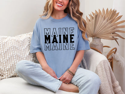 Single Color Stacked Maine DTF TRANSFER