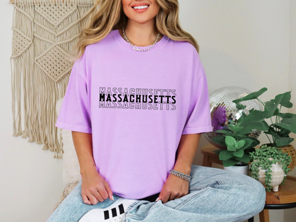 Single Color Stacked Massachusetts DTF TRANSFER