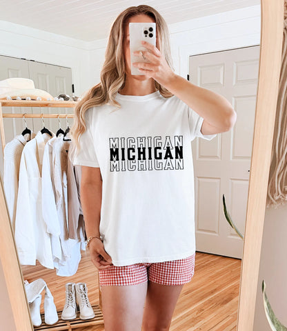 Single Color Stacked Michigan DTF TRANSFER