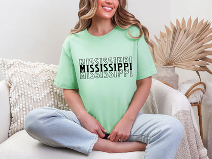 Single Color Stacked Mississippi DTF TRANSFER
