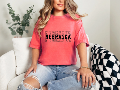 Single Color Stacked Nebraska DTF TRANSFER