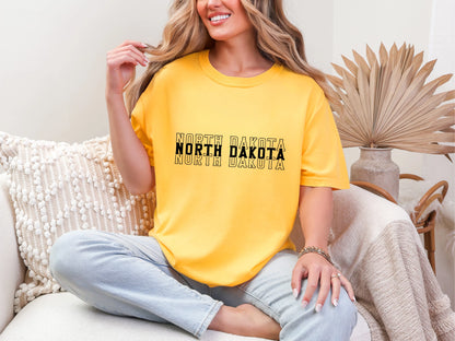 Single Color Stacked North Dakota DTF TRANSFER