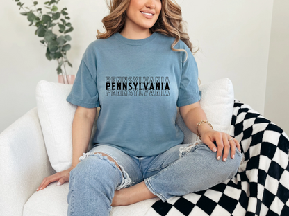 Single Color Stacked Pennsylvania DTF TRANSFER