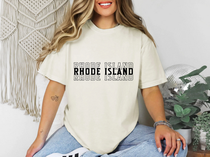 Single Color Stacked Rhode Island DTF TRANSFER