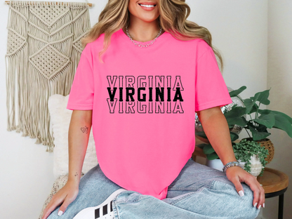 Single Color Stacked Virginia DTF TRANSFER