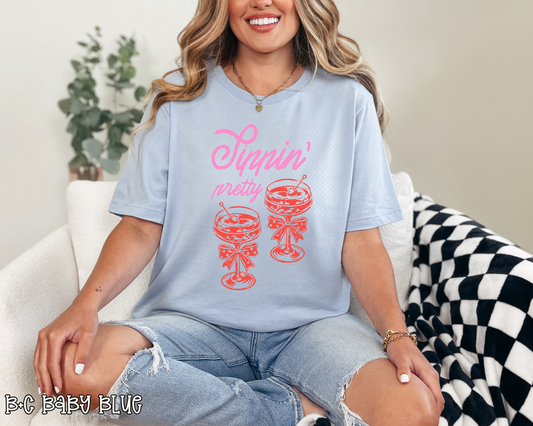 Sippin' Pretty Hand Drawn Collection DTF TRANSFER