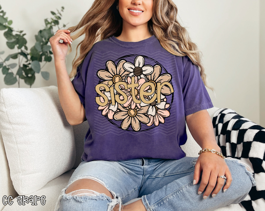 Sister Neutral Florals DTF TRANSFER