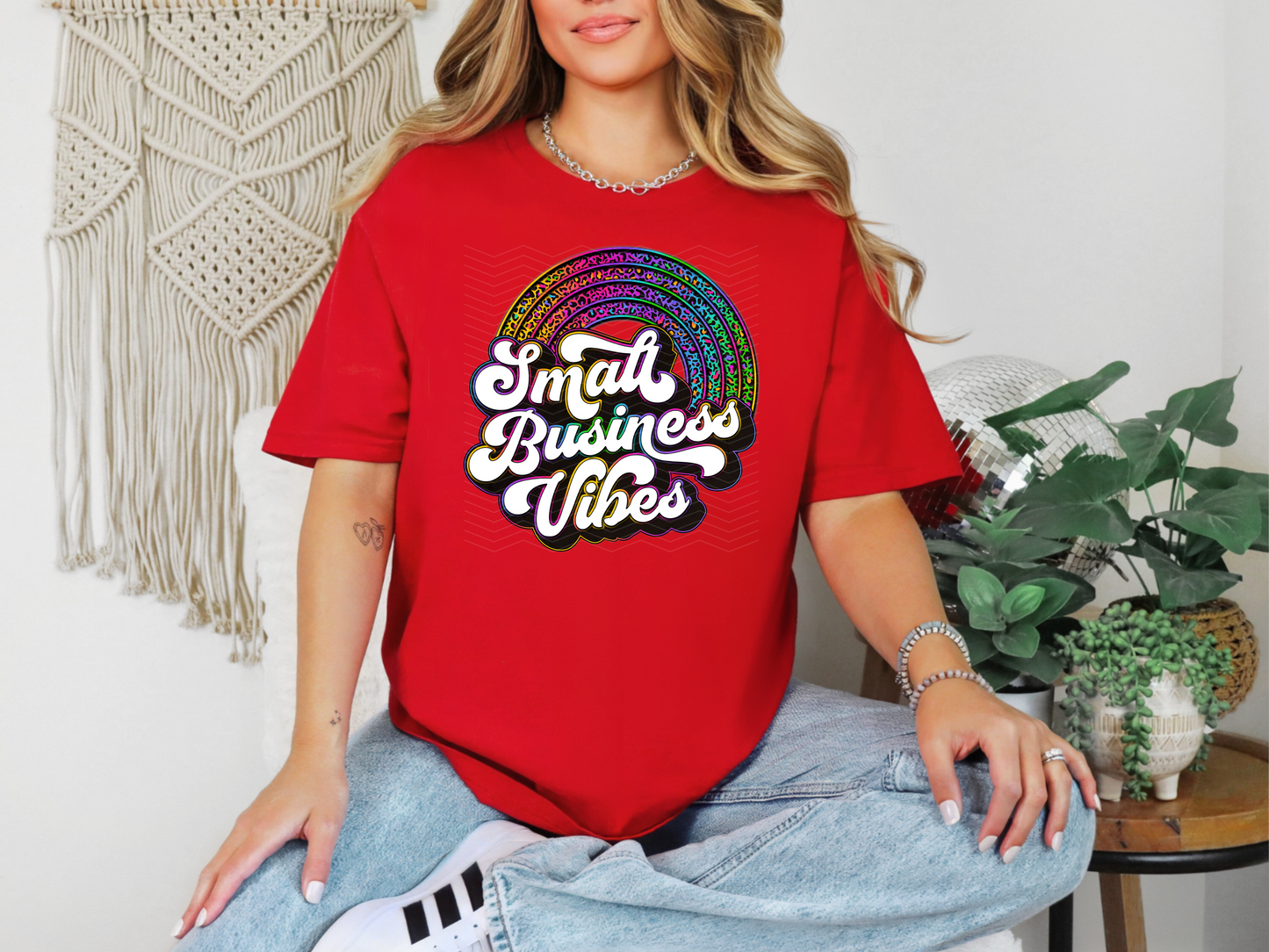 Small Business Vibes Rainbow Leopard DTF TRANSFER