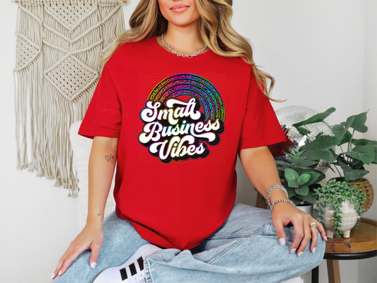 Small Business Vibes Rainbow Leopard DTF TRANSFER
