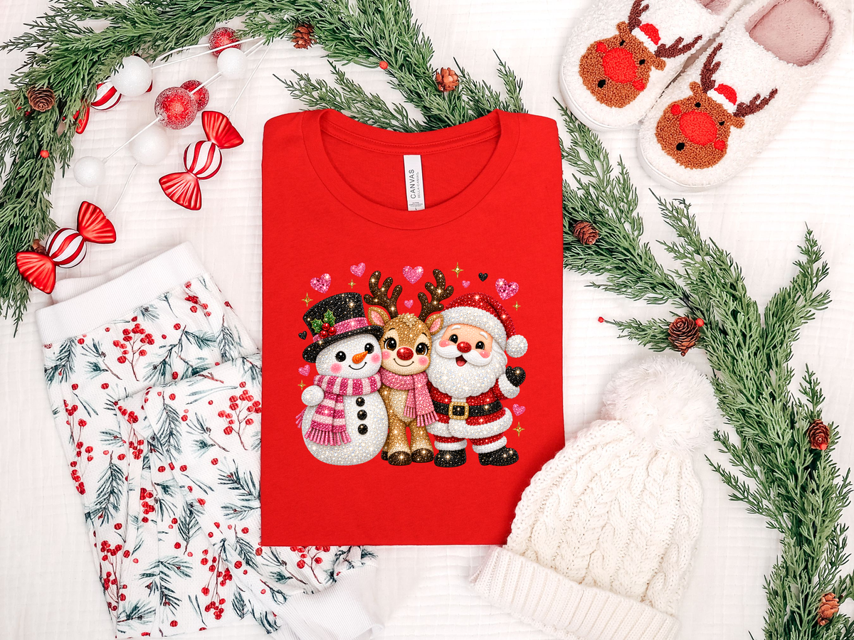 Snowman Reindeer Santa Rhinestone DTF TRANSFER