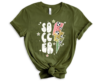 Soccer Cream Pastel Lightning Bolt