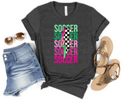 Soccer Green Pink Lightning Bolt