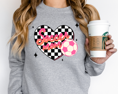 Soccer Mom Checkered Heart