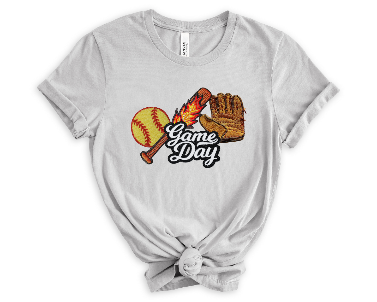 Softball Game Day Faux Embroidered DTF TRANSFER