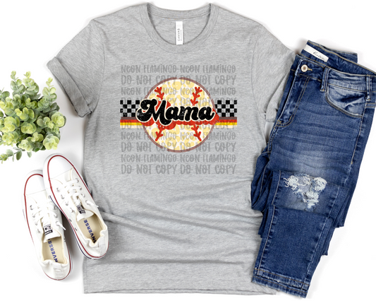Softball Mama Checkered | Multiple Colors | DTF TRANSFER