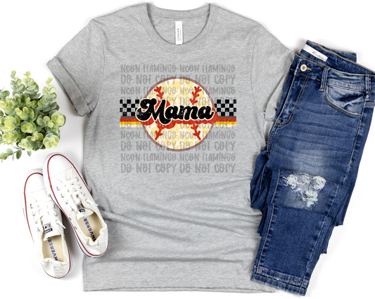 Softball Mama Checkered Black