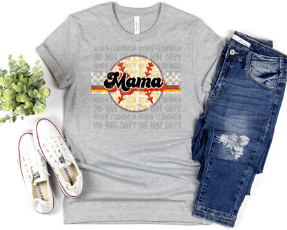 Softball Mama Checkered | Multiple Colors | DTF TRANSFER