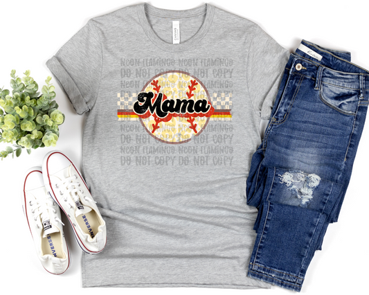 Softball Mama Checkered Cream