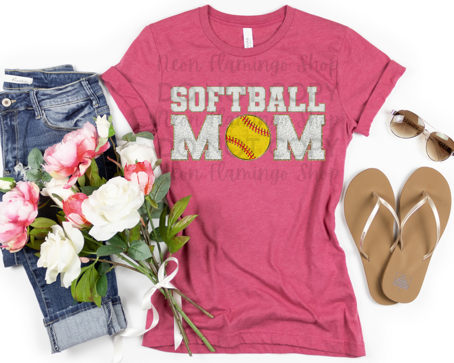 Softball Mom Faux Patch DTF TRANSFER