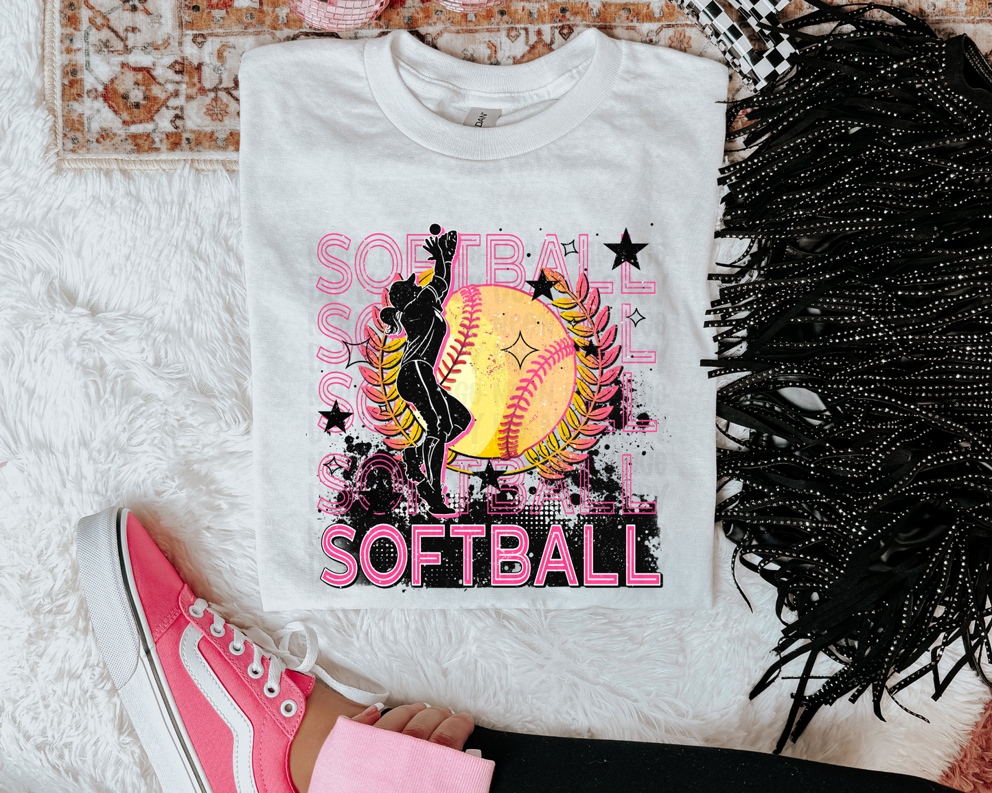 Softball Stacked | Two Colors | DTF TRANSFER