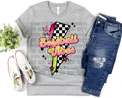 Softball Vibes Lightning Bolt