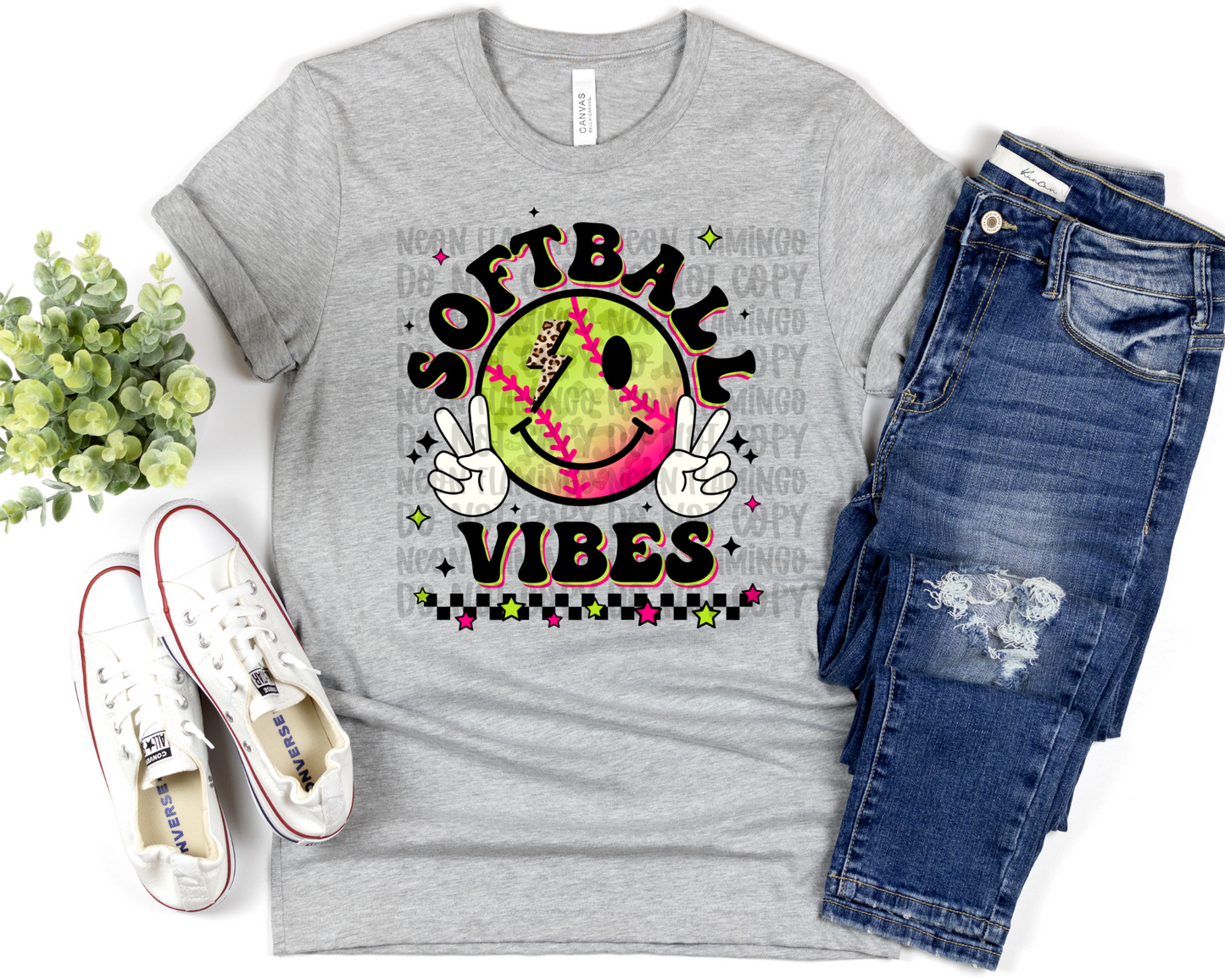 Softball Vibes Smiley black
