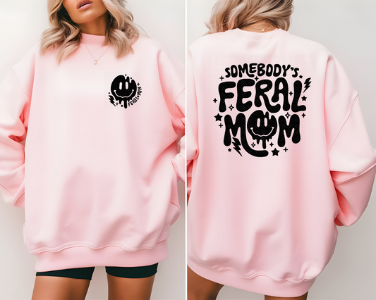 Somebody's Feral Mom back + pocket DTF TRANSFER