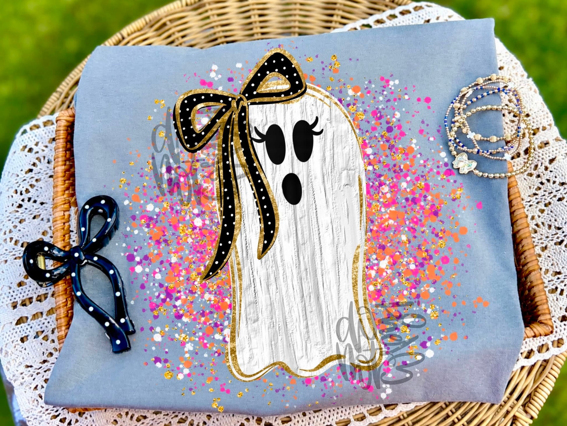 Splatter Ghost ribbon | 2 Styles | DTF TRANSFER