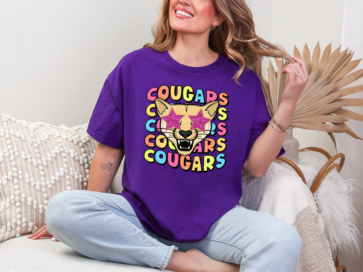 Star Eye Cartoon Cougars DTF TRANSFER