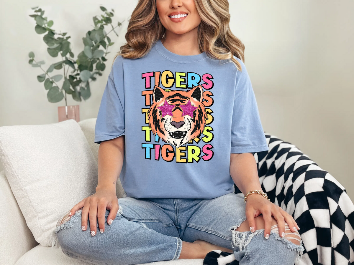 Star Eye Cartoon Tigers DTF TRANSFER