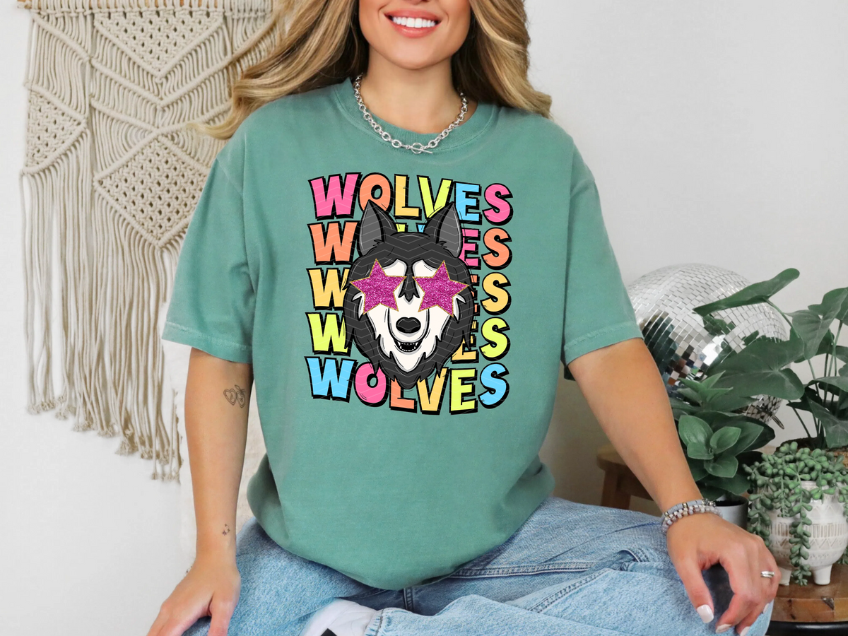 Star Eye Cartoon Wolves DTF TRANSFER