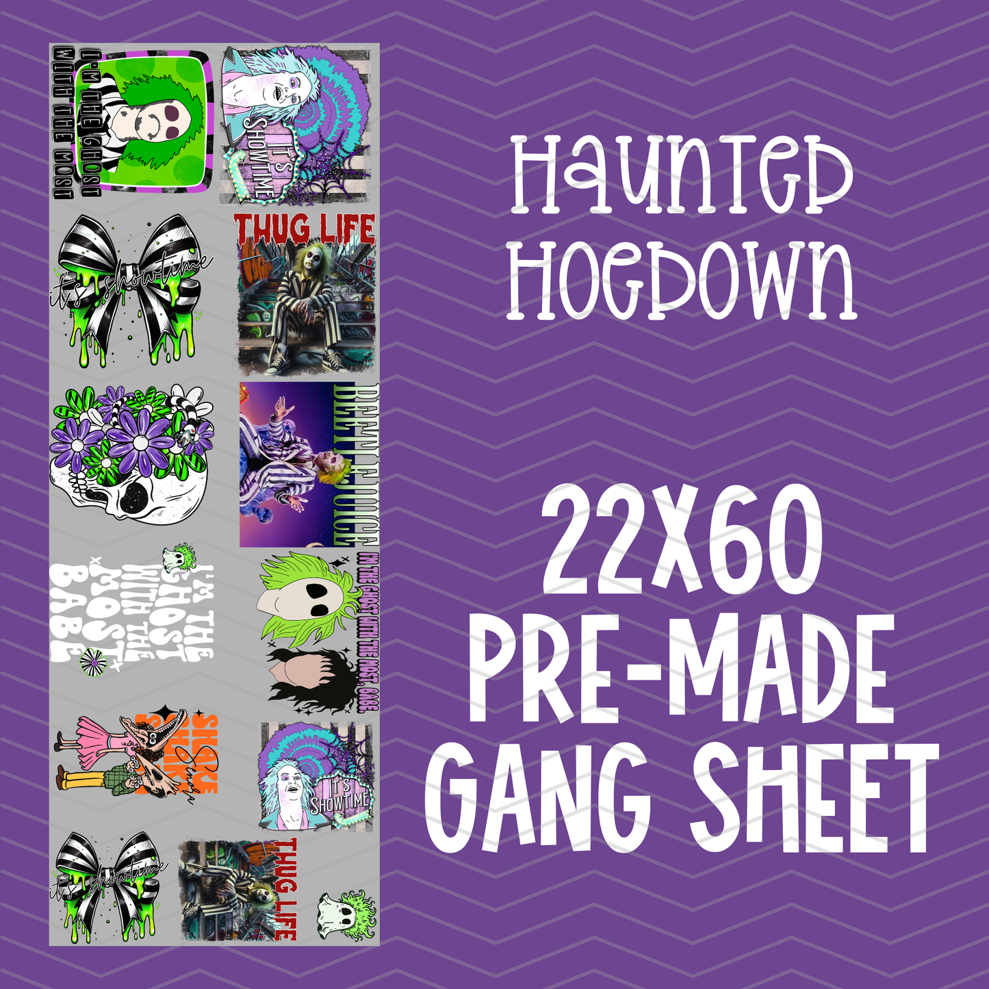 Strange & Unusual Halloween Pre-Made Gang Sheet - 22x60