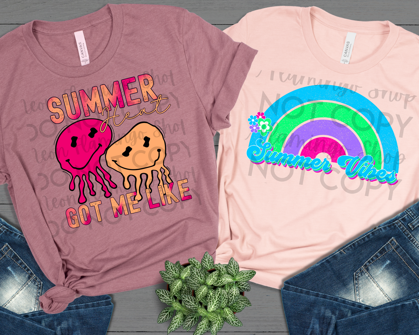 Summer Vibes Retro Rainbow DTF TRANSFER