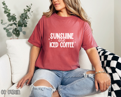 Sunshine and Iced Coffee Colored DTF TRANSFER