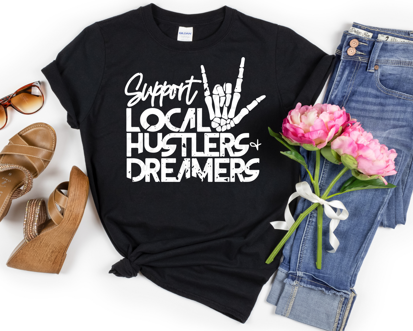 Support Local Hustlers + Dreamers White