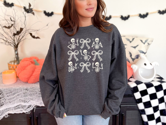 Supportive Skeleton with Bows DTF TRANSFER