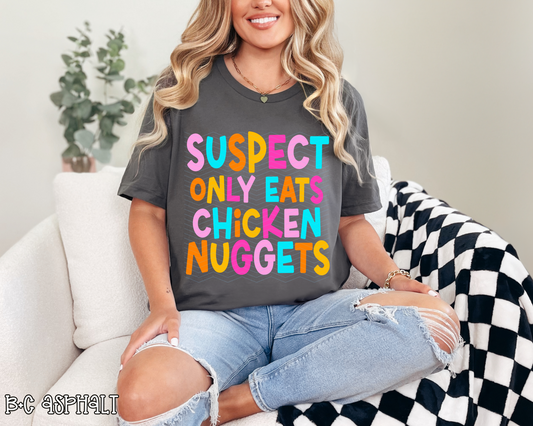 Suspect Only Eats Chicken Nuggets pink DTF TRANSFER