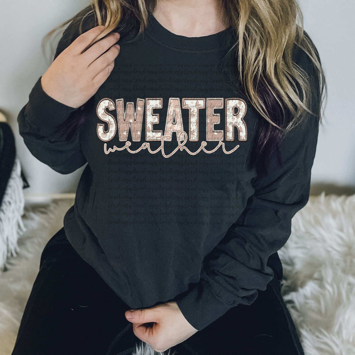 Sweater Weather Faux Embroidery DTF TRANSFER