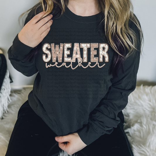 Sweater Weather faux emb