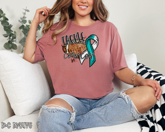 Tackle Cancer Teal White