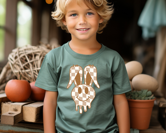 Tan Checkered Melting Bunny