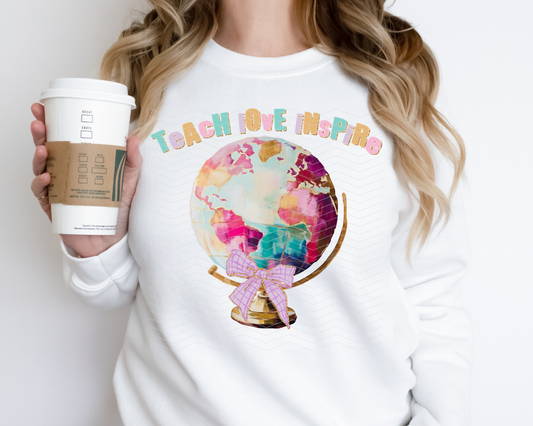 Teach Love Inspire Globe DTF TRANSFER