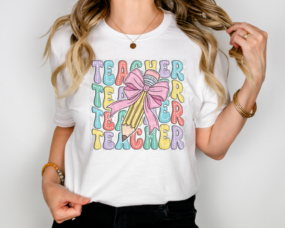 Grade Groovy Pencil Bow | Multiple Options | DTF TRANSFER