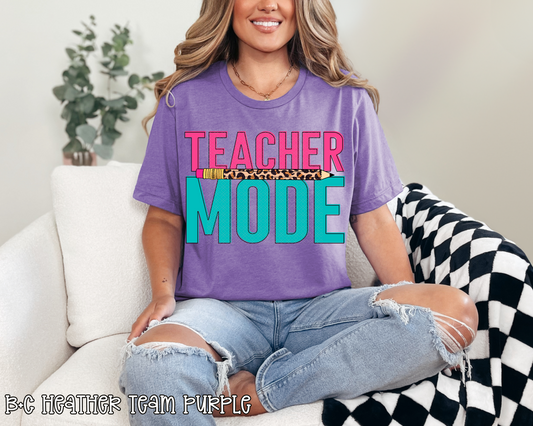 Teacher Mode Pink Blue Leopard DTF TRANSFER