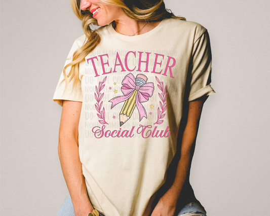 Teacher Social Club | 2 colors | DTF TRANSFER