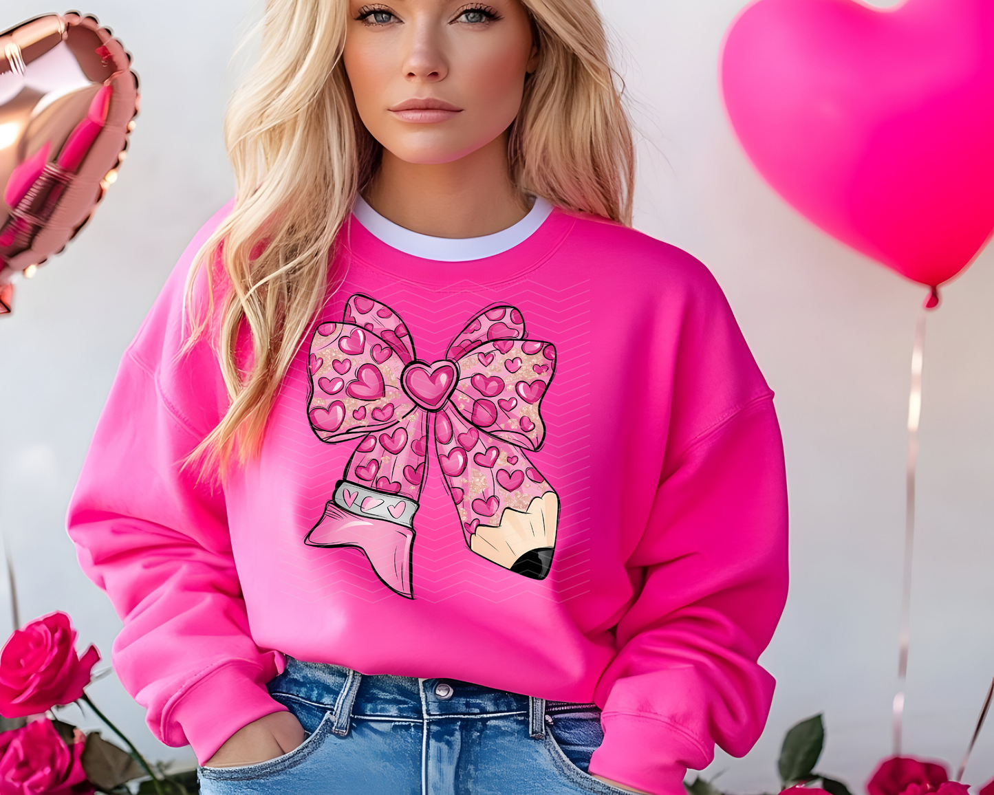 Teacher Valentine Coquette Bow Pencil