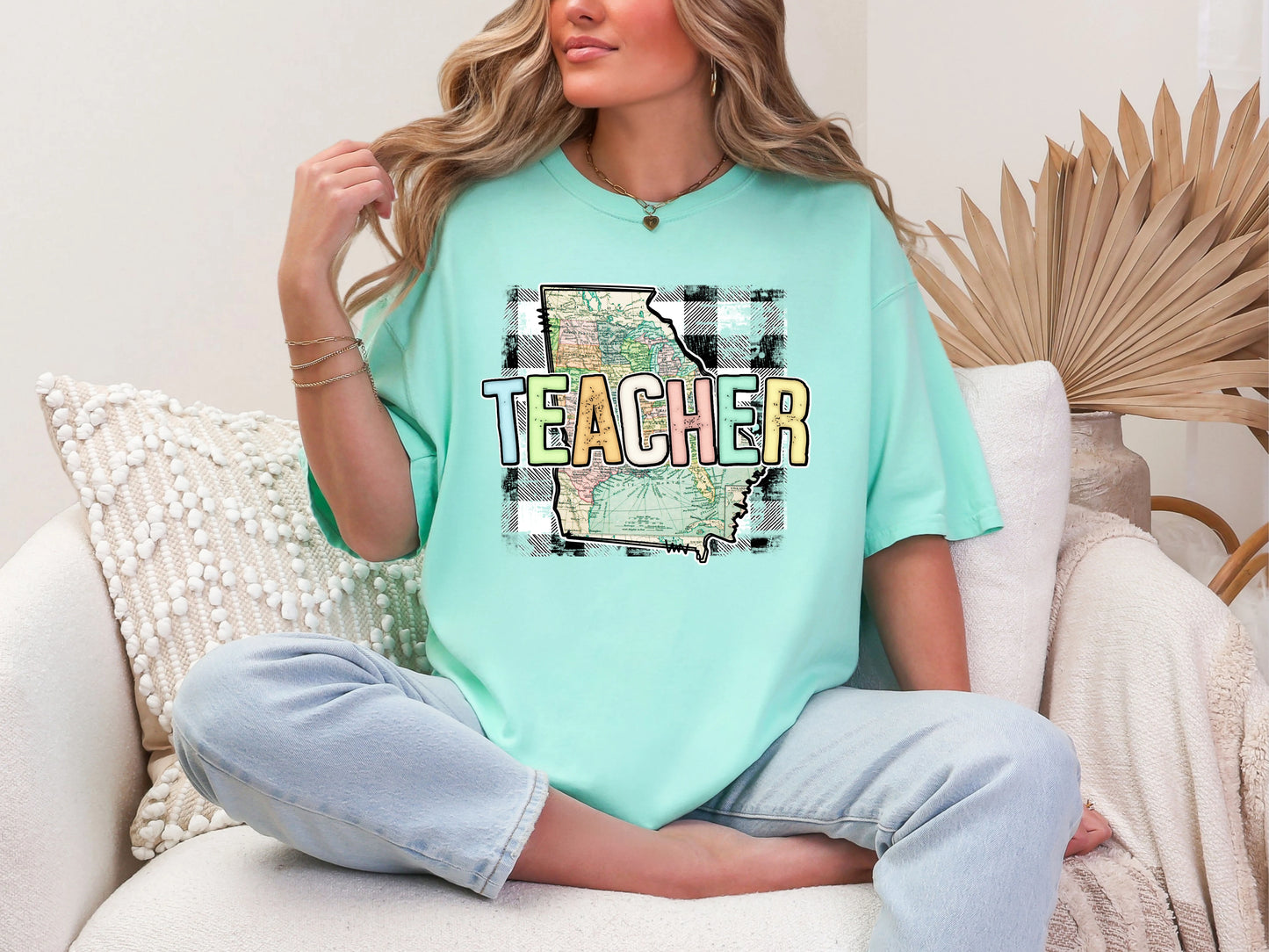 Teacher State Gingham Georgia DTF TRANSFER