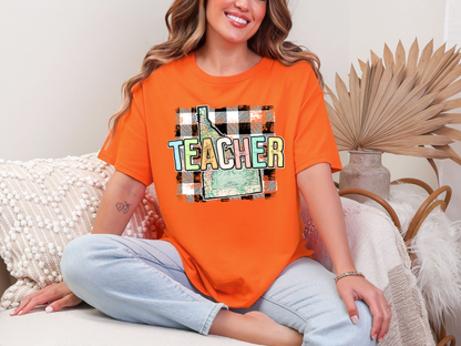 Teacher State Gingham Idaho DTF TRANSFER