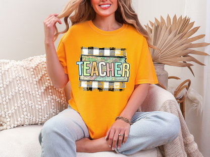 Teacher State Gingham Kansas DTF TRANSFER